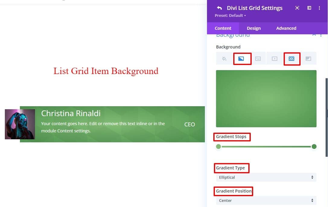 Divi list grid item design-3 background